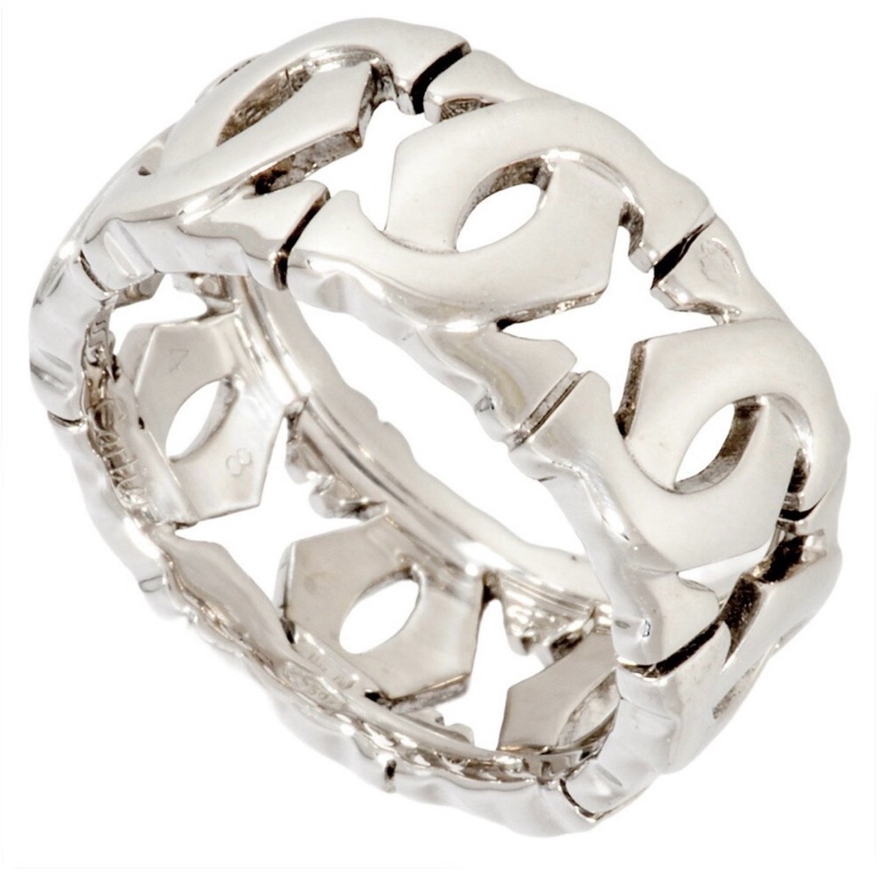 Cartier Silver Intricate Women's Ring 18kt White Gold